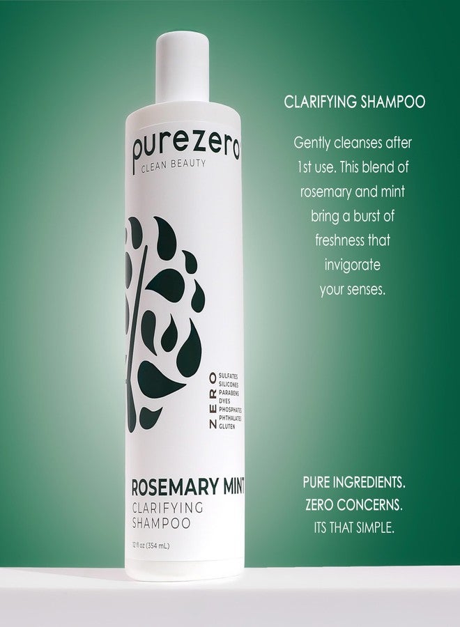 Purezero Rosemary Mint Clarifying Silicone Free Shampoo & Conditioner Set – Vegan Duo for Balanced Scalp, Build-Up Removal & Fresh Minty Finish – Sulfate-Free, Paraben-Free, Cruelty-Free, 2×12 oz - Image 2